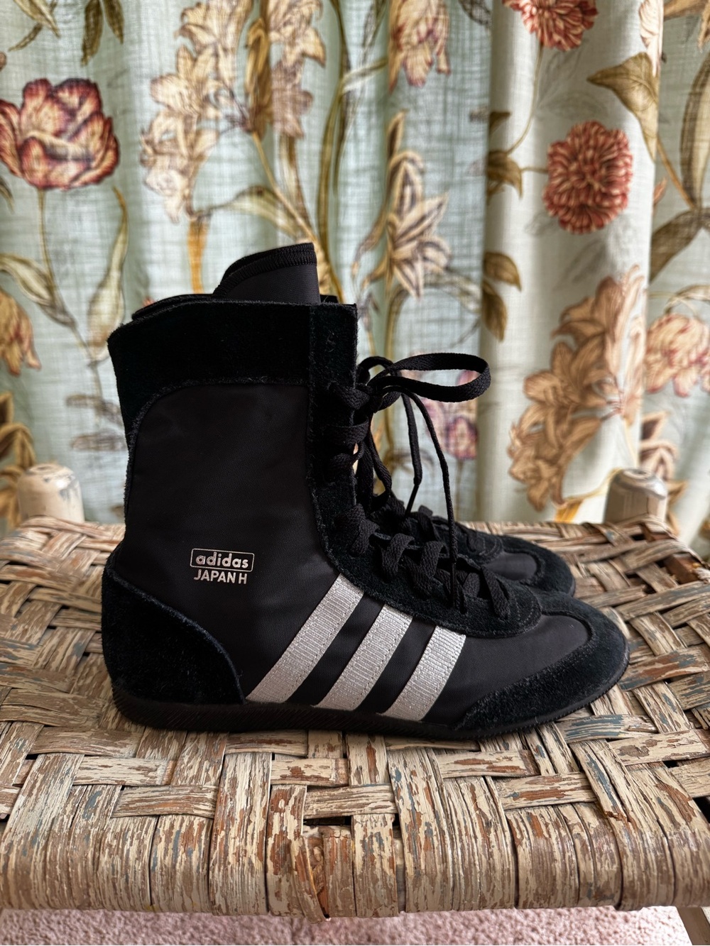 adidas Black Silver High-Top Boxing Sneakers